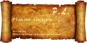 Platzer Luciusz névjegykártya